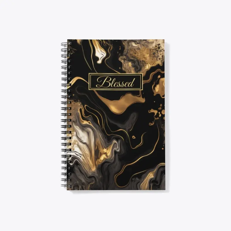 "Blessed" Gold Black Journal